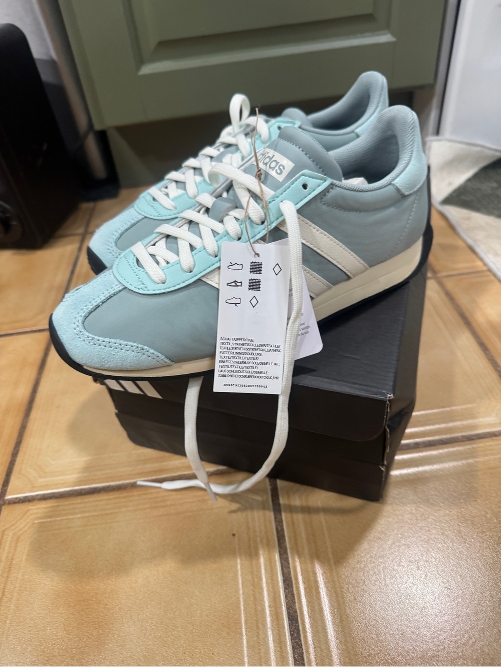 adidas Runvista Box with light blue and white Sneaker Illustration